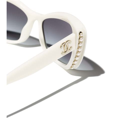 chanel white cat eye sunglasses|chanel sunglasses with clear sides.